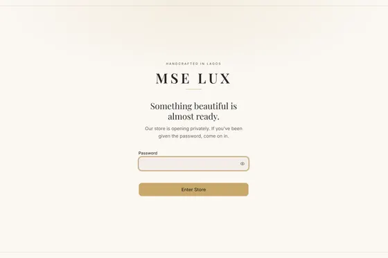 The MSE LUX storefront, currently behind a launch gate